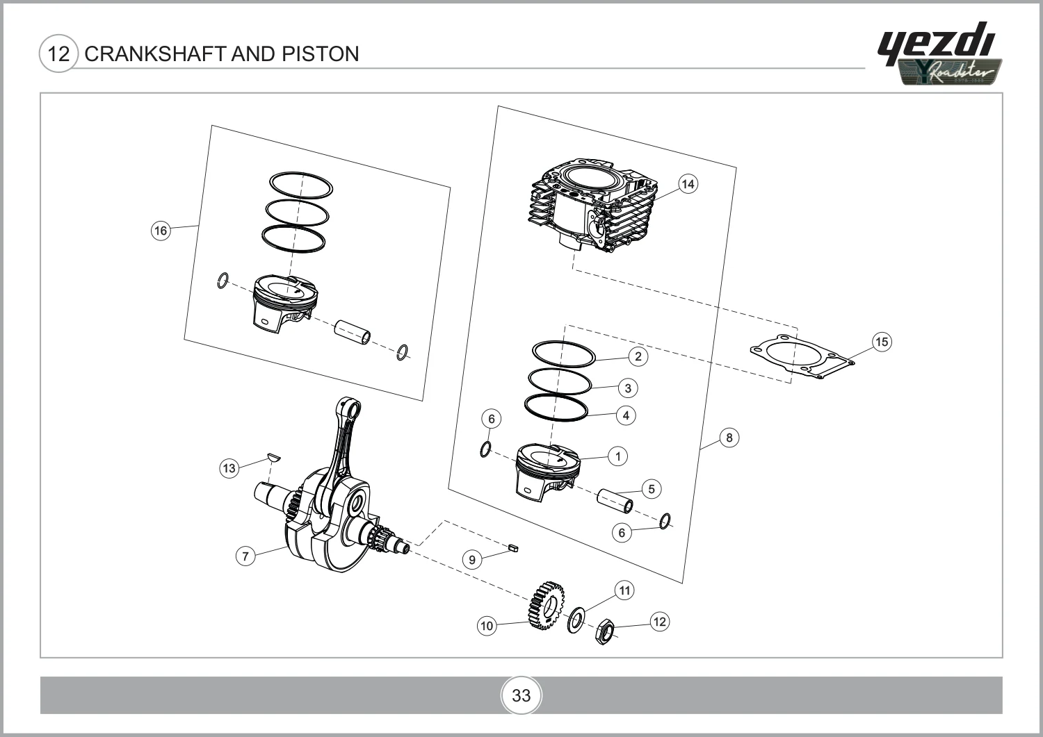 Crankshaft And Piston drawing