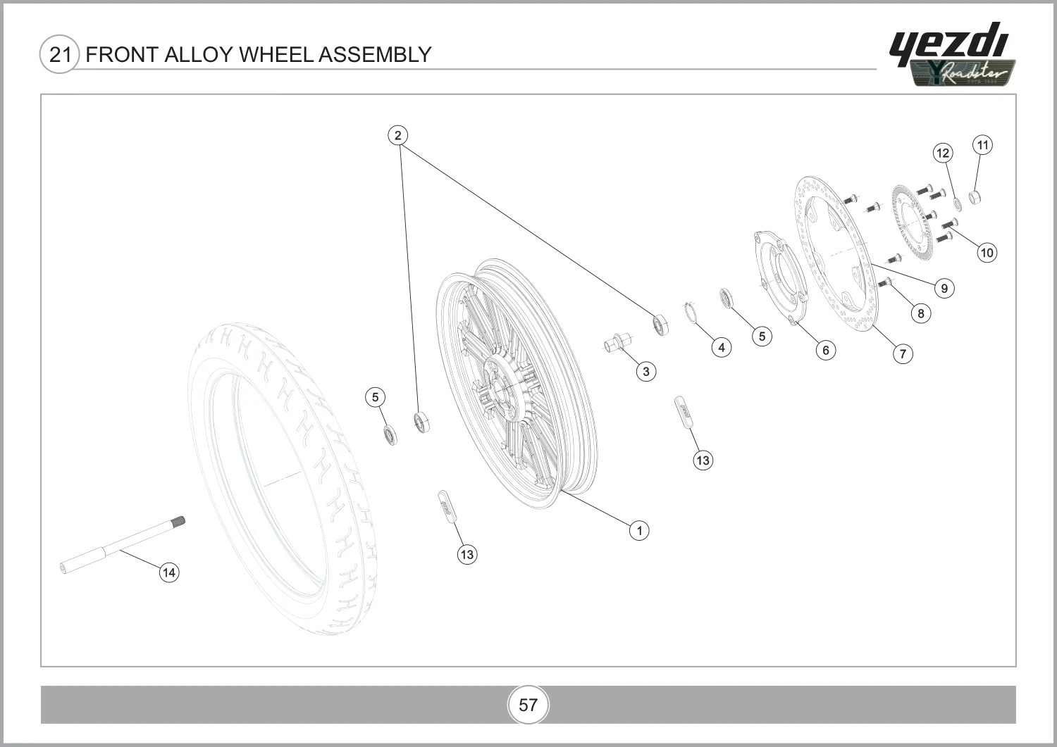 Front Alloy Wheel Assembly drawing
