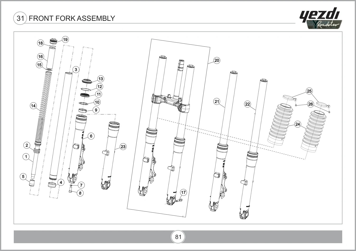 Front Fork Assembly drawing