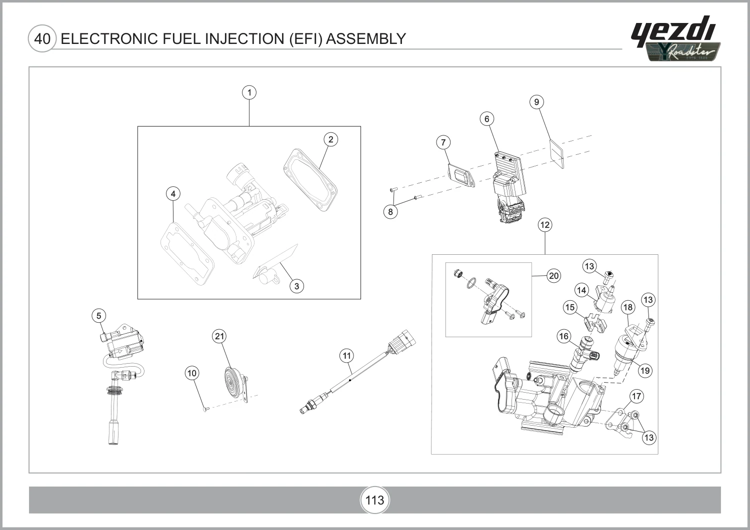 Electronic Fuel Injection (EFI) Assembly drawing