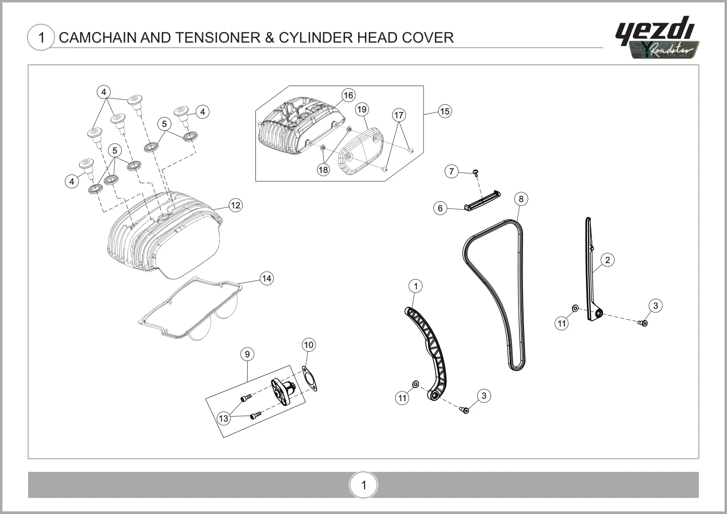 Camchain And Tensioner & Cylinder Head Cover drawing