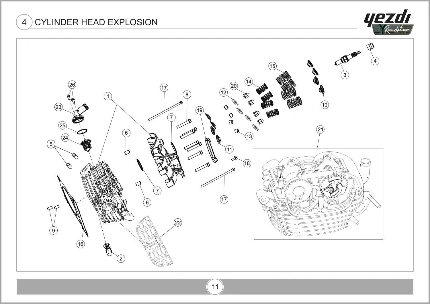 Cylinder Head Explosion drawing