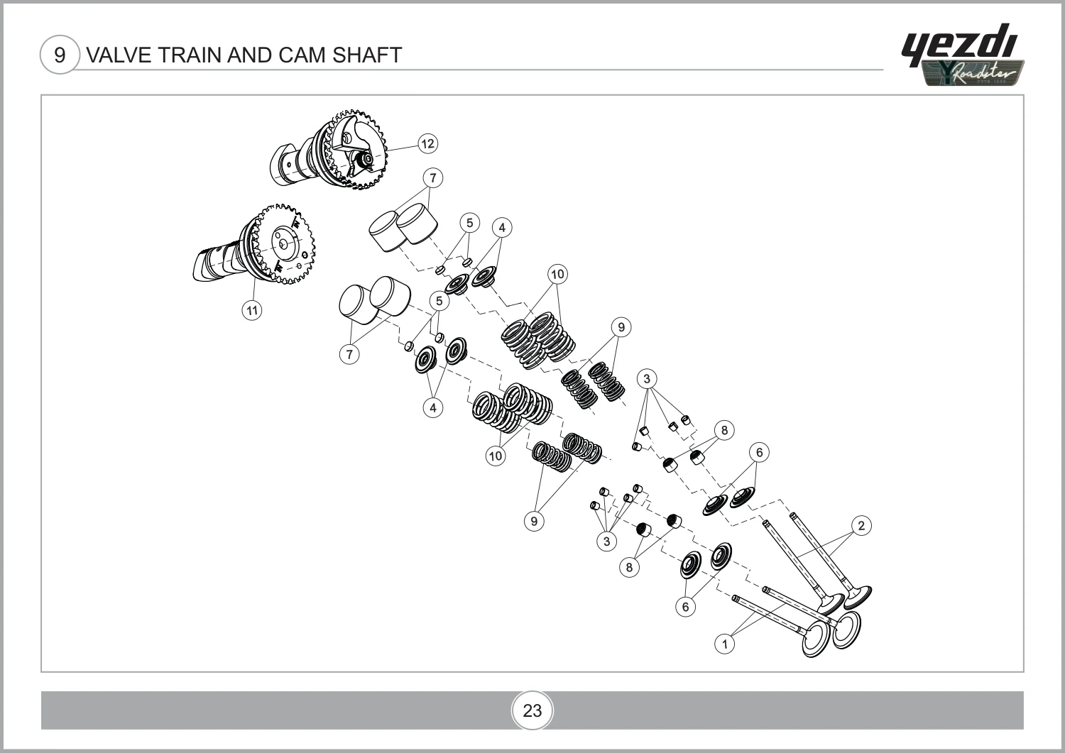 Valve Train And Cam Shaft drawing