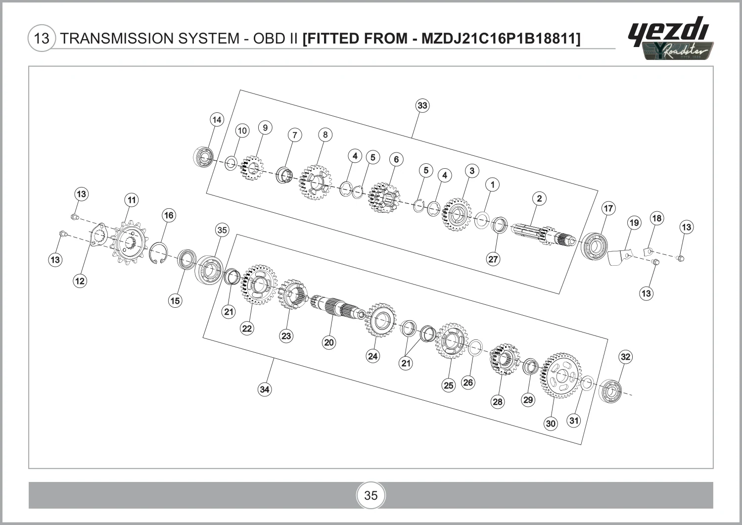 Transmission System - OBD II [Fitted From - Mzdj21C16P1B18811] drawing