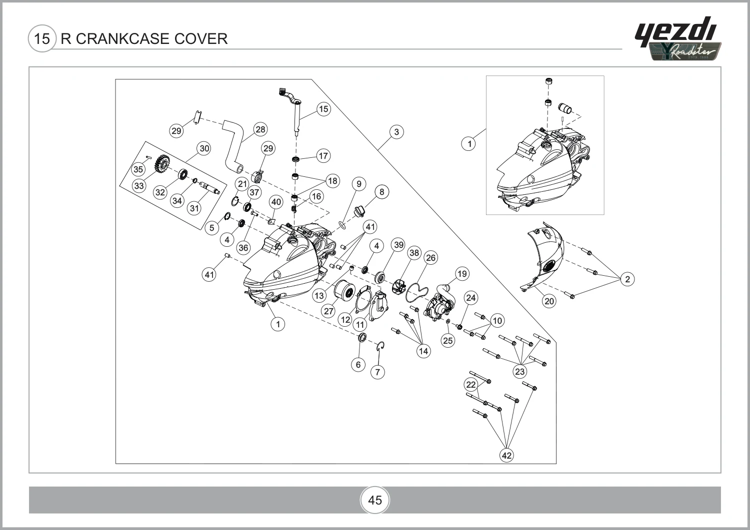 R Crankcase Cover drawing