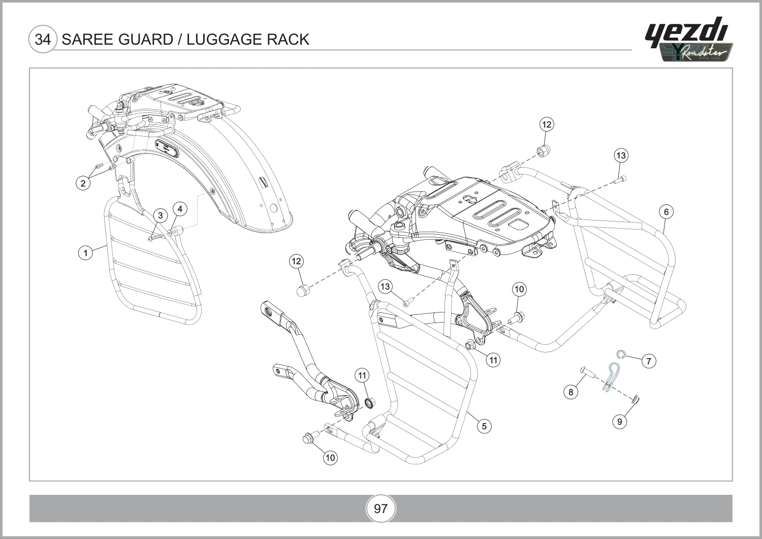 Saree Guard / Luggage Rack drawing