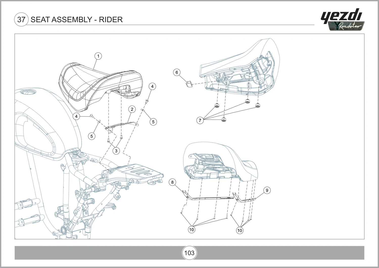 Seat Assembly - Rider drawing