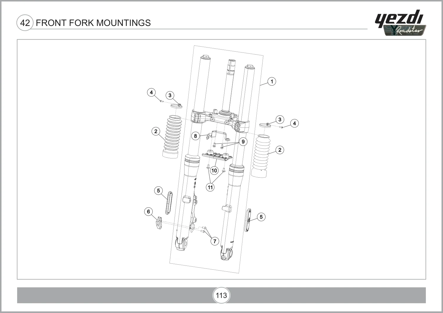 Front Fork Mountings drawing
