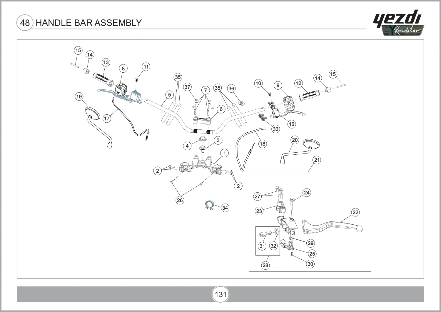 Handle Bar Assembly drawing