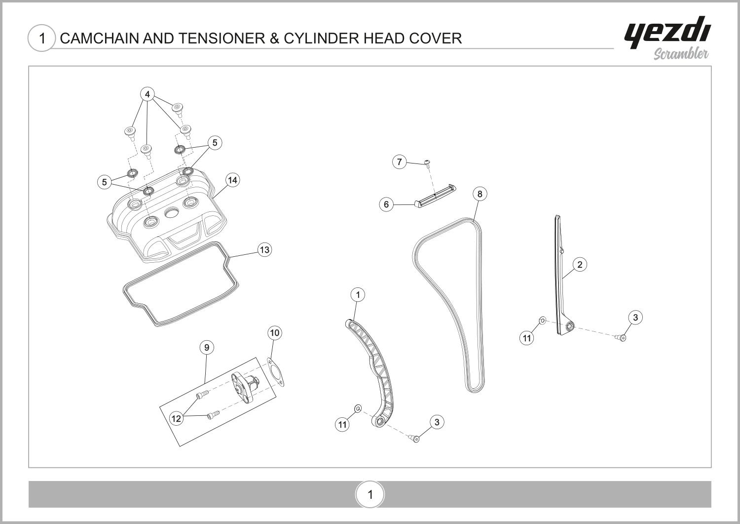 Camchain And Tensioner & Cylinder Head Cover drawing