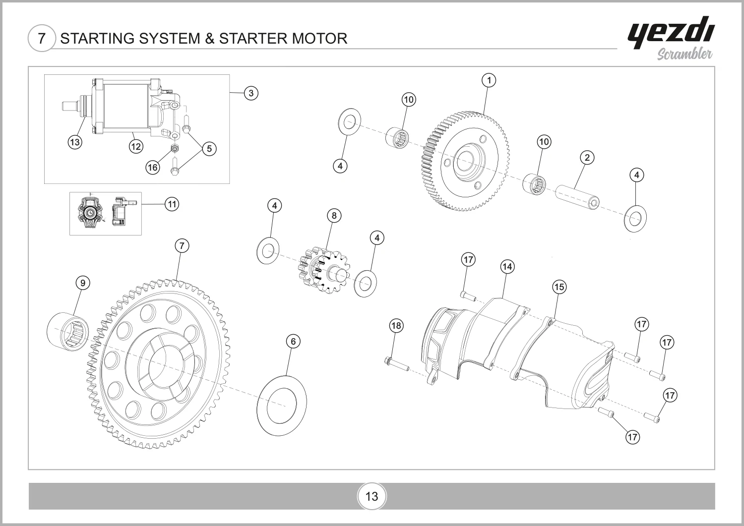 Starting System & Starter Motor drawing