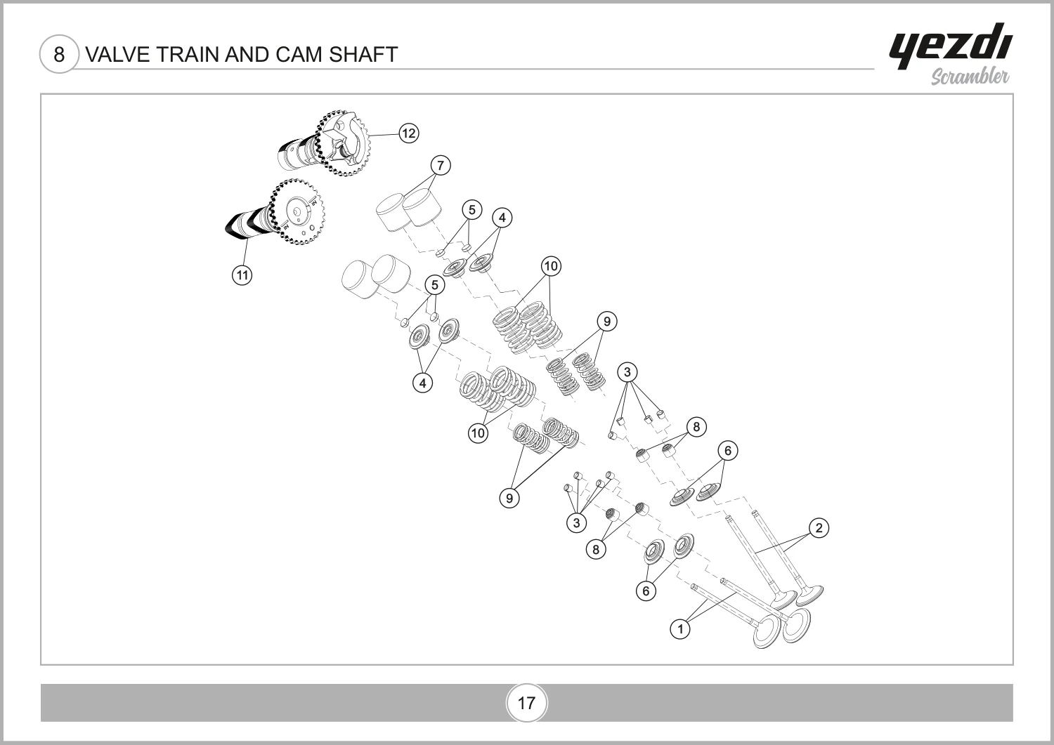 Valve Train And Cam Shaft drawing