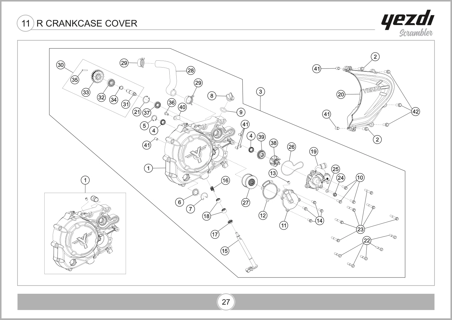 R Crankcase Cover drawing