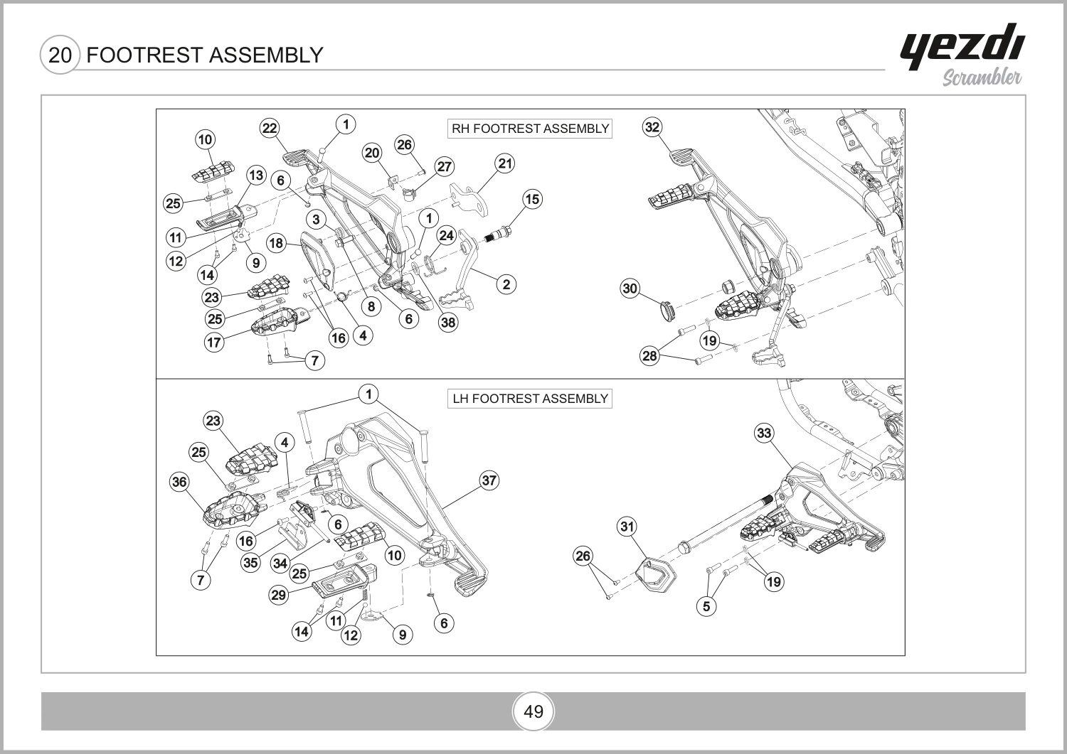 Footrest Assembly drawing