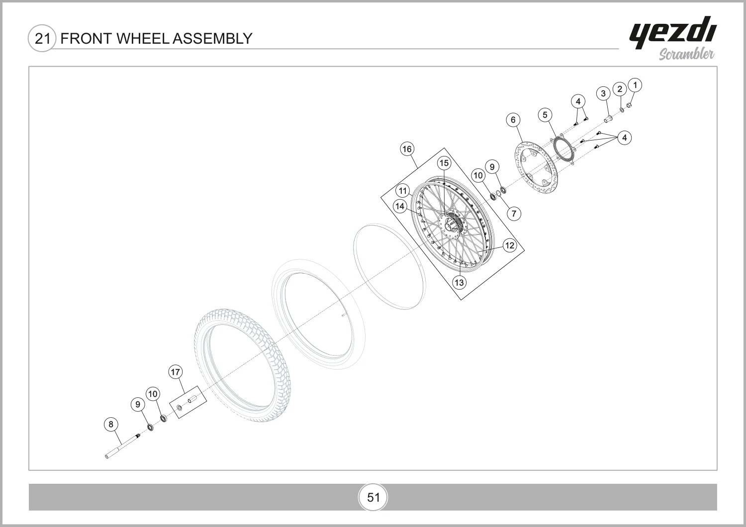 Front Wheel Assembly drawing