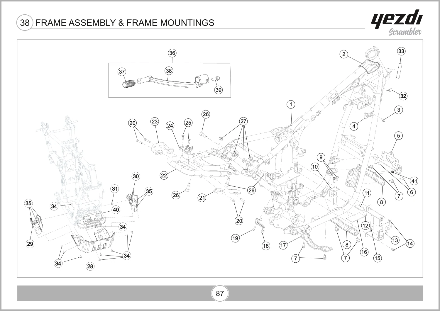 Frame Assembly & Frame Mountings drawing
