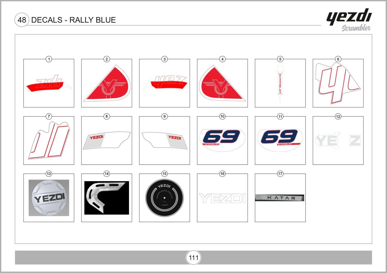 Decals - Rally Blue drawing