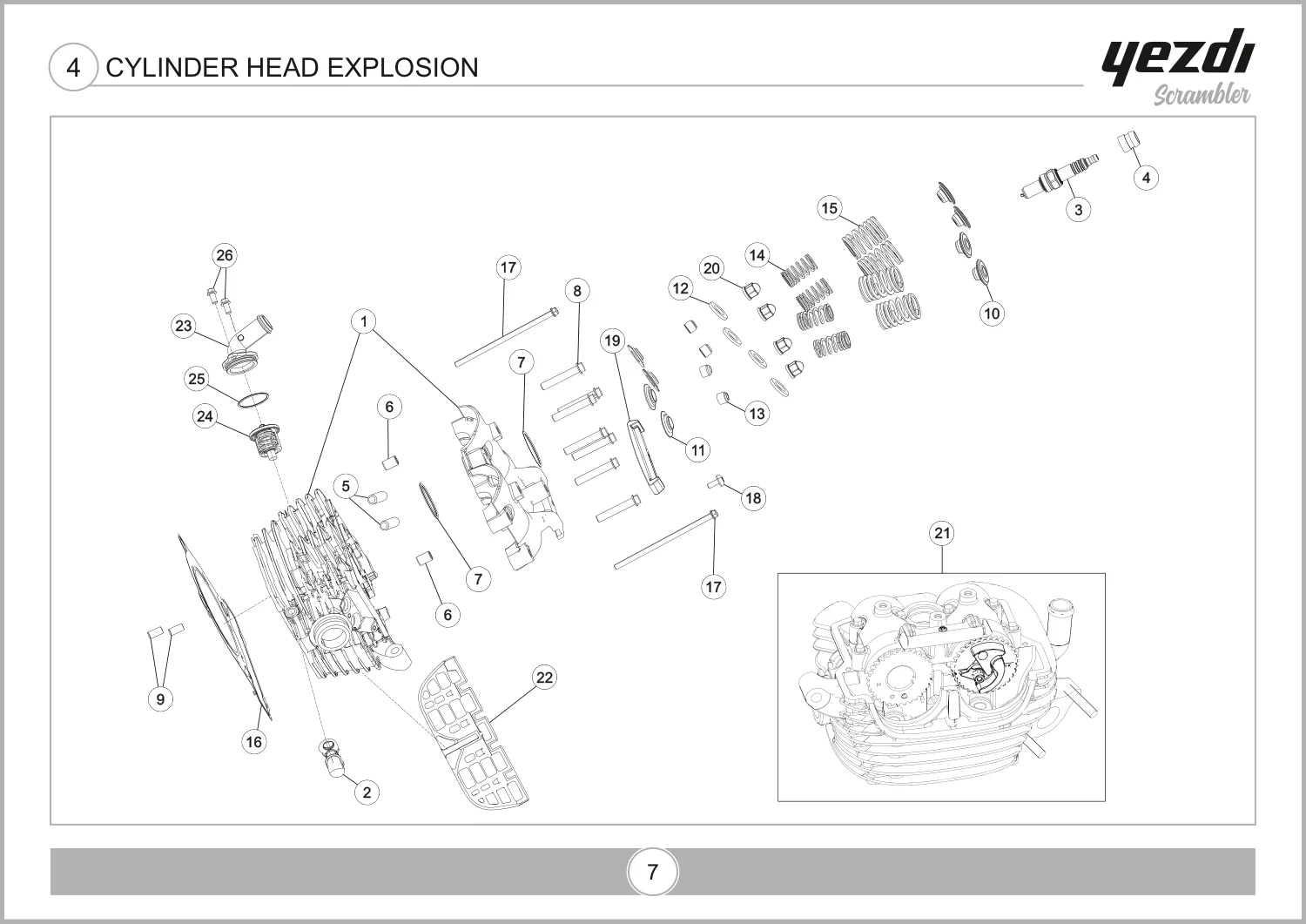 Cylinder Head Explosion drawing