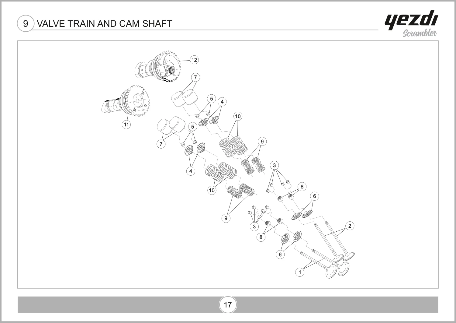 Valve Train And Cam Shaft drawing