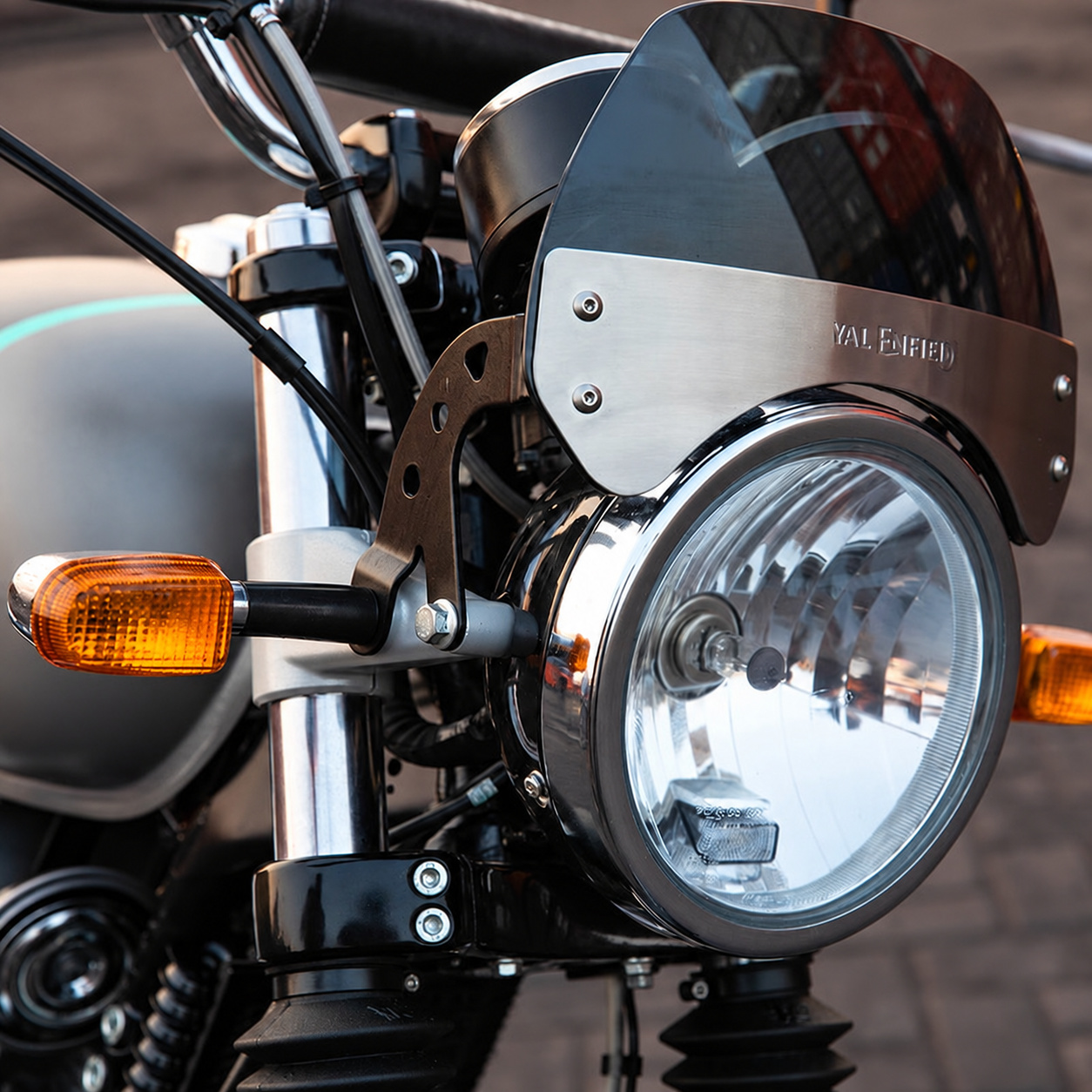 Black Visor Kit with Clamps and Garnish for Royal Enfield Interceptor 650 / GT 650