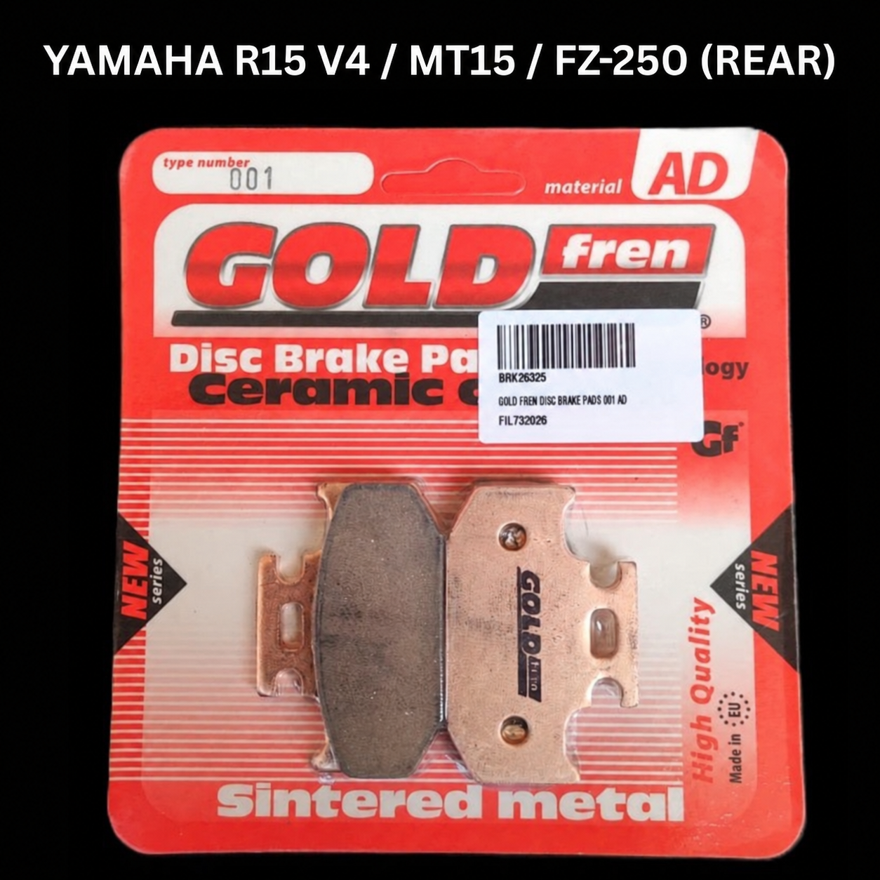 GOLDfren AD-001 Rear Brake Pads for Yamaha R15 V4, MT-15 and FZ-25 - Pair