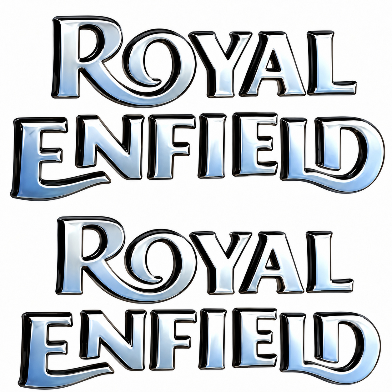 Silver Tank Monogram Pair for Royal Enfield