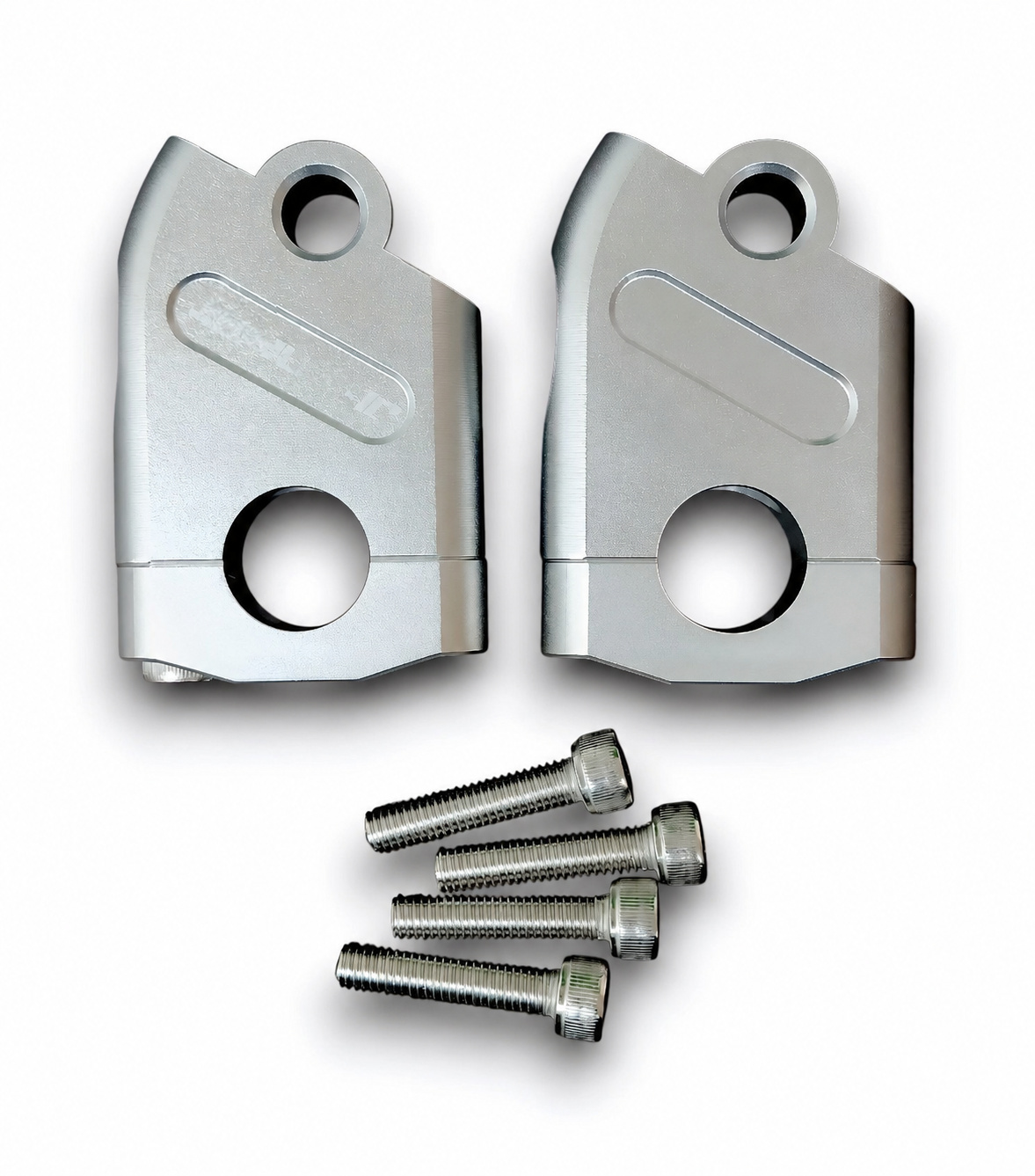 Silver Handlebar Riser Pair with Bolts for Royal Enfield Himalayan 450