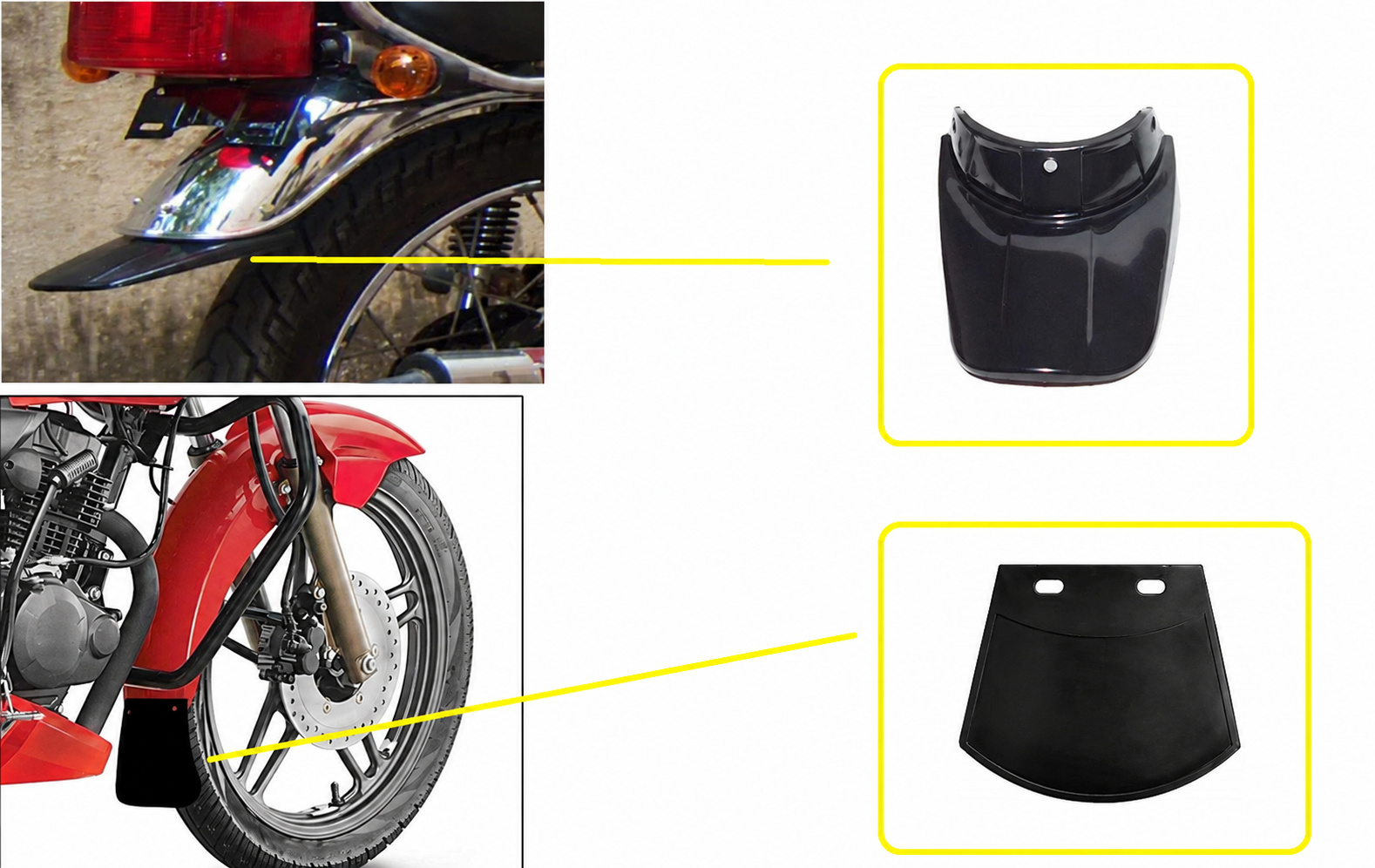 Front and Rear Mudflap Set with Screws for Yamaha RX