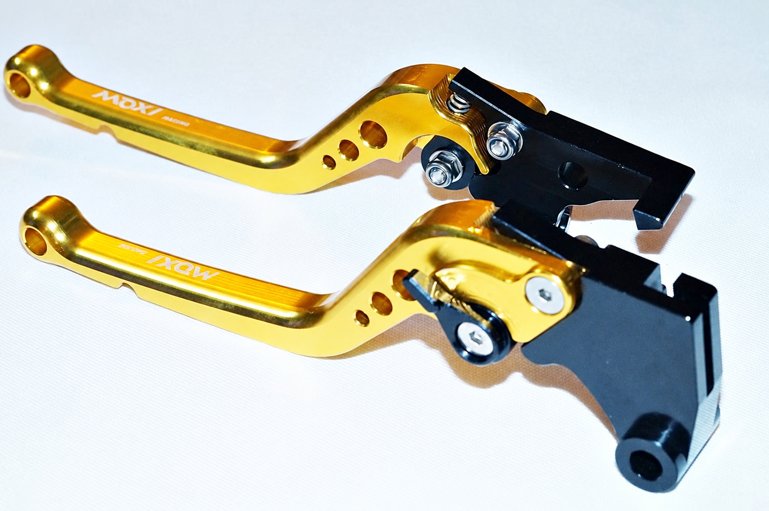 MOXI Gold Adjustable Brake and Clutch Lever Pair for Royal Enfield Classic 350 / 500 / Himalayan