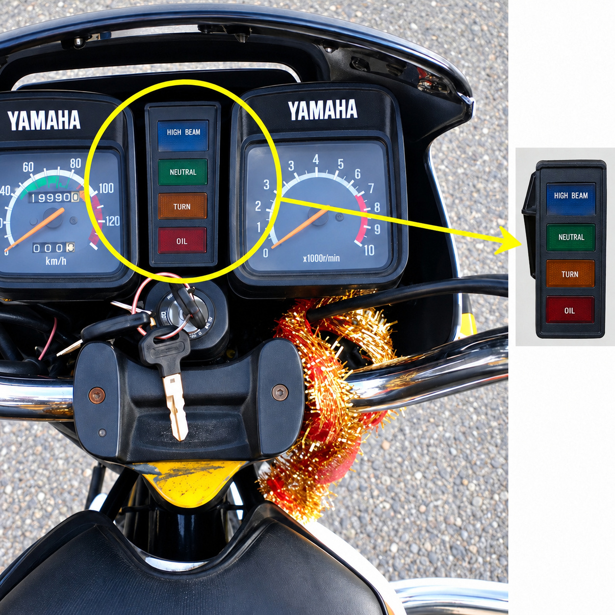 Yamaha RXZ Pilot Lamp / Indicator Unit