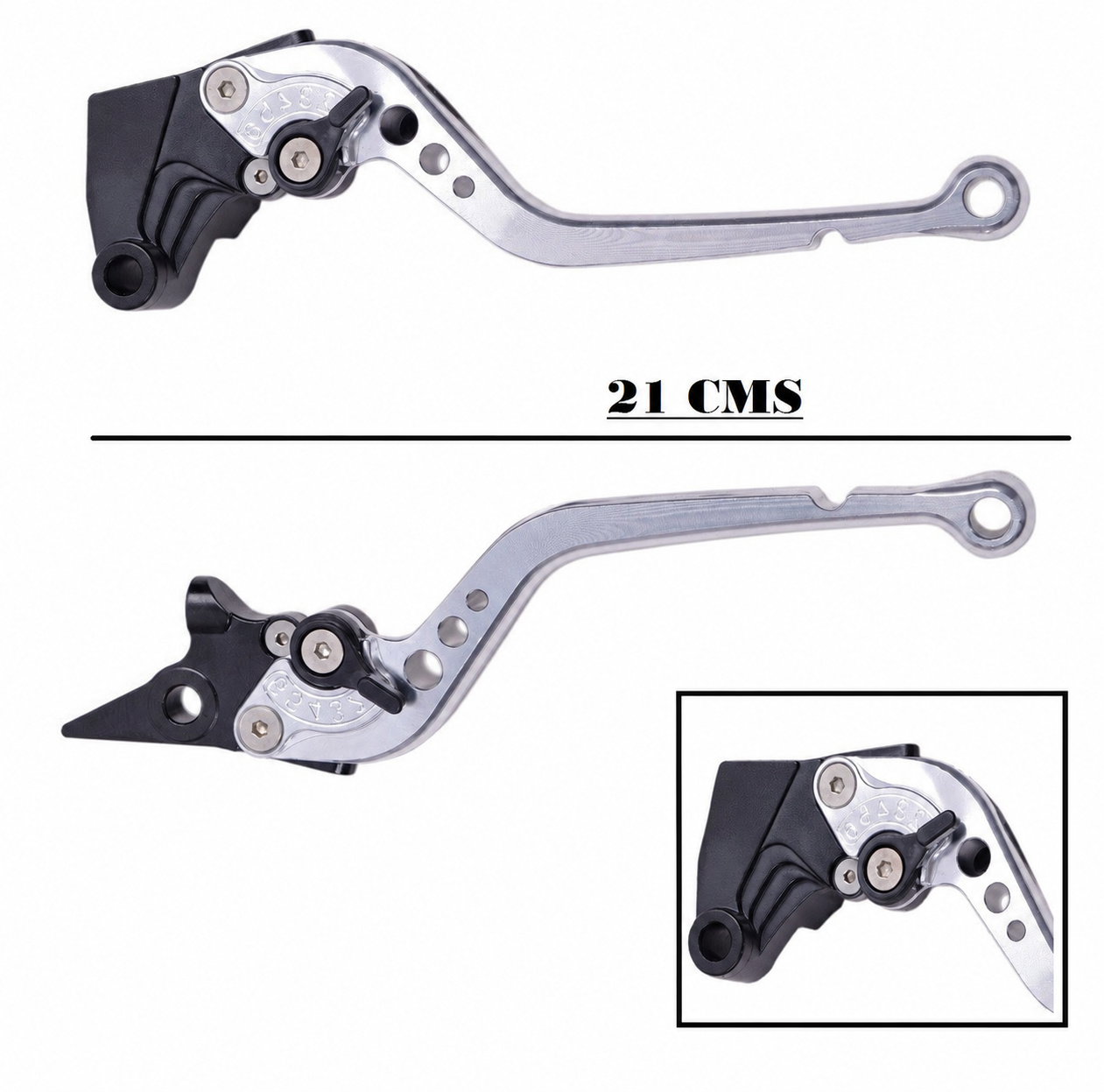 Silver Adjustable Brake and Clutch Lever Pair for Royal Enfield Classic 350 / 500