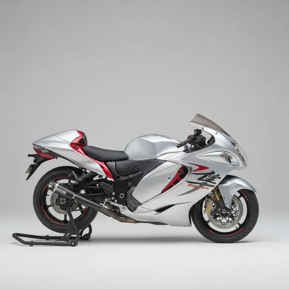Barrel Outlaw 2.0 Slip-On Exhaust with Link Pipe for Suzuki Hayabusa Gen 3 | 304 Stainless Steel Performance Exhaust (Black / Titanium) — Black image 5