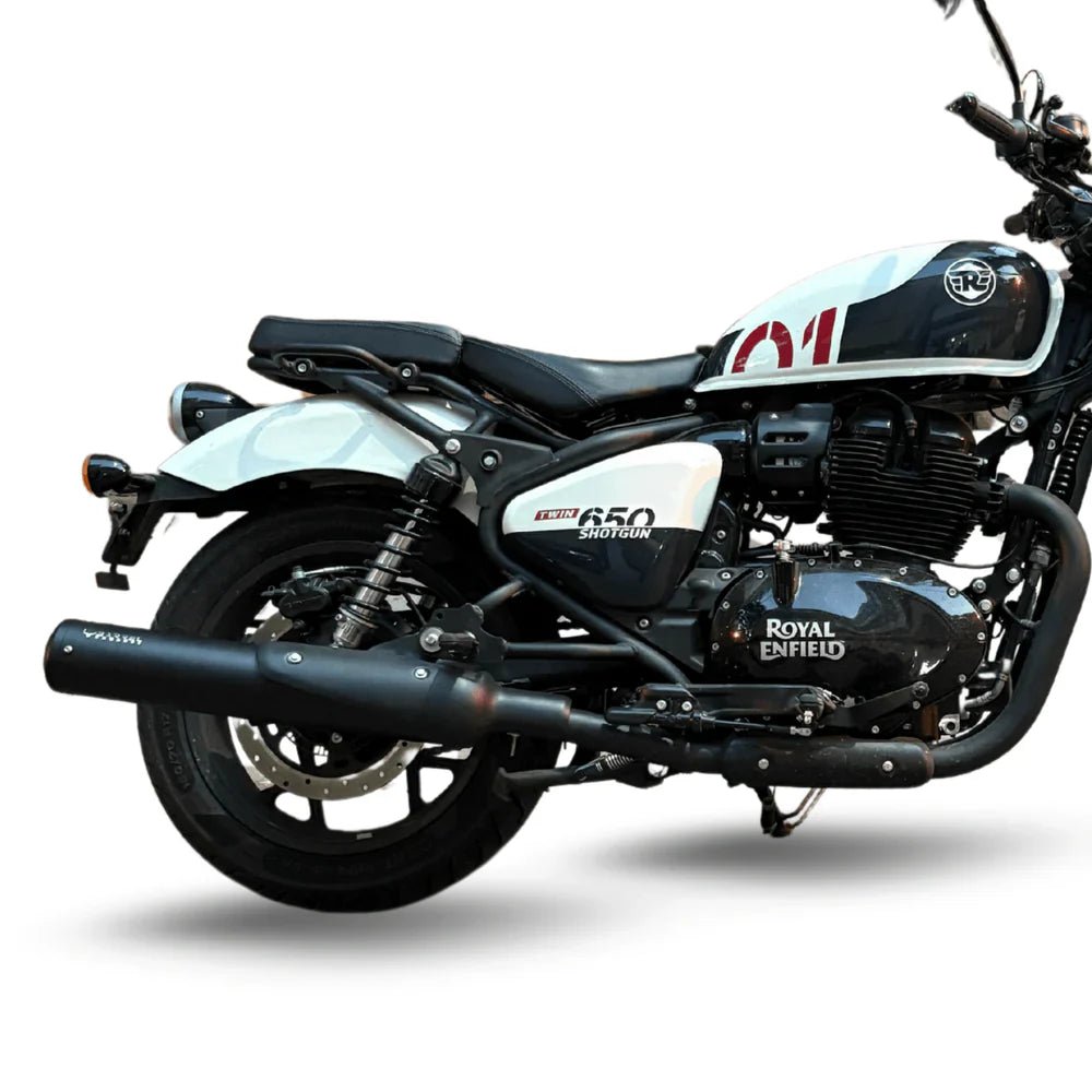 Barrel Exhaust B-16 Bass Master Slip-On Exhaust for Royal Enfield Shotgun 650 | SS304 Performance Exhaust with Deep Bass Sound image 2