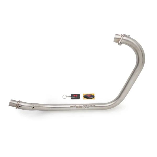 Red Rooster Vertex Header Pipes for Himalayan & Scram 411 – Stainless Steel Performance Header (Polish / Matte) — Polish image 2