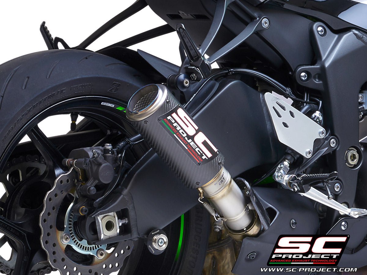 SC Project CR T Carbon Fiber Slip On Exhaust Kawasaki Ninja ZX 6R (2019 21)