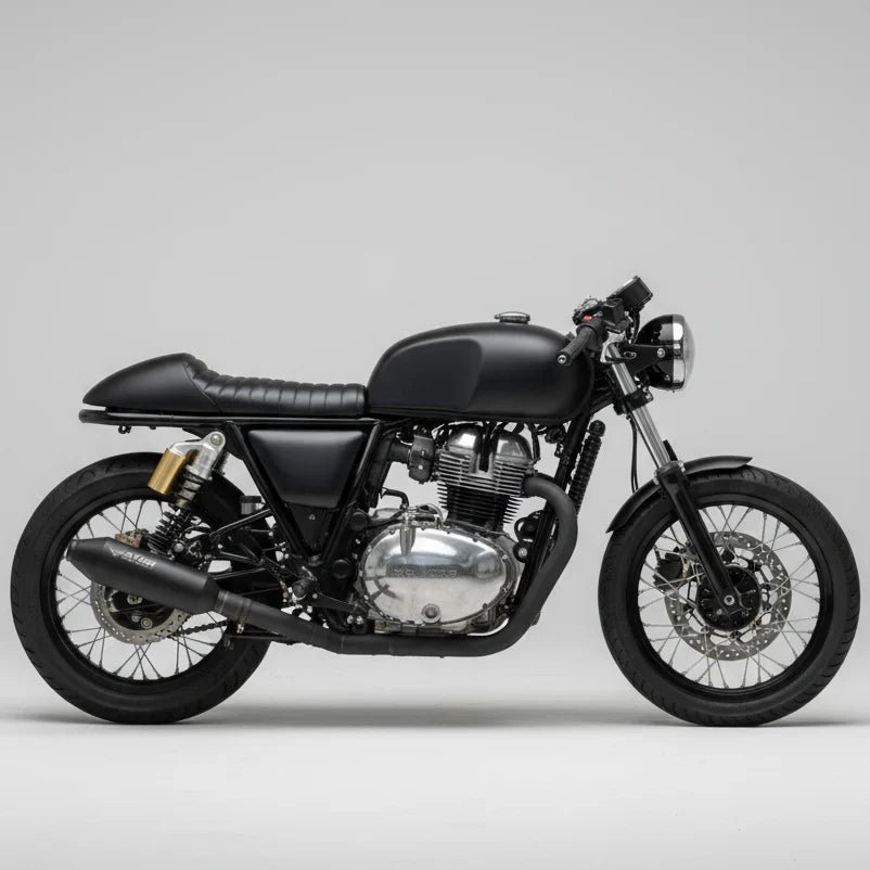Barrel Atom Black Performance Exhaust for Royal Enfield Interceptor 650 / Continental GT 650 | Free Flow Exhaust image 2