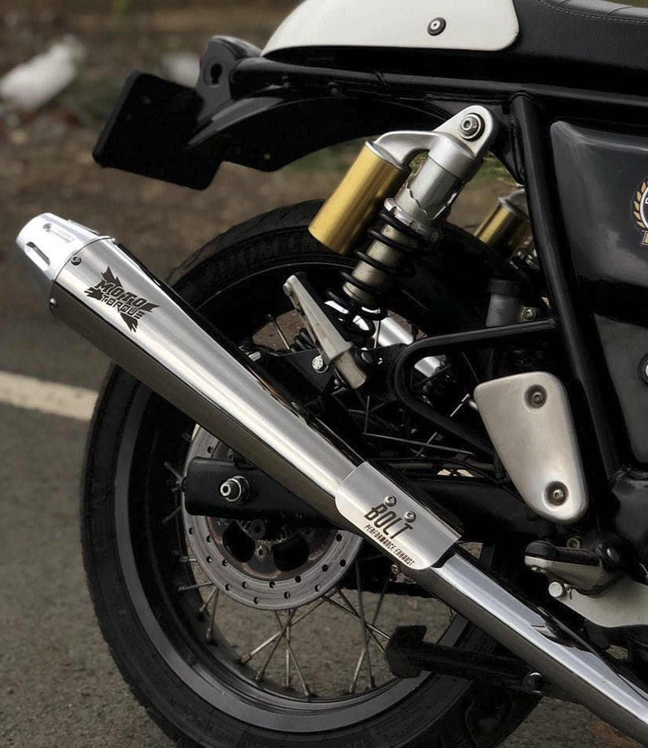 Moto Torque BOLT Performance Exhaust for Royal Enfield Interceptor 650 / Continental GT 650 | Stainless Steel Slip-On Exhaust (Pack of 2)