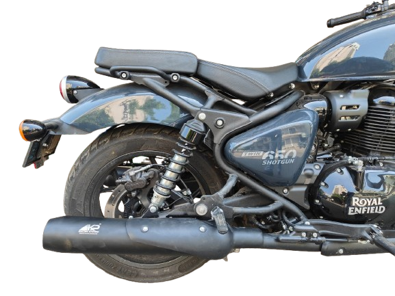 KP Racing System Bassmaster Stage 2 Combo for Royal Enfield Shotgun 650 | SS304 Matte Black Exhaust Kit with Performance Air Filter, Stage Plate & Iridium Spark Plugs (Dyno Tested) image 2