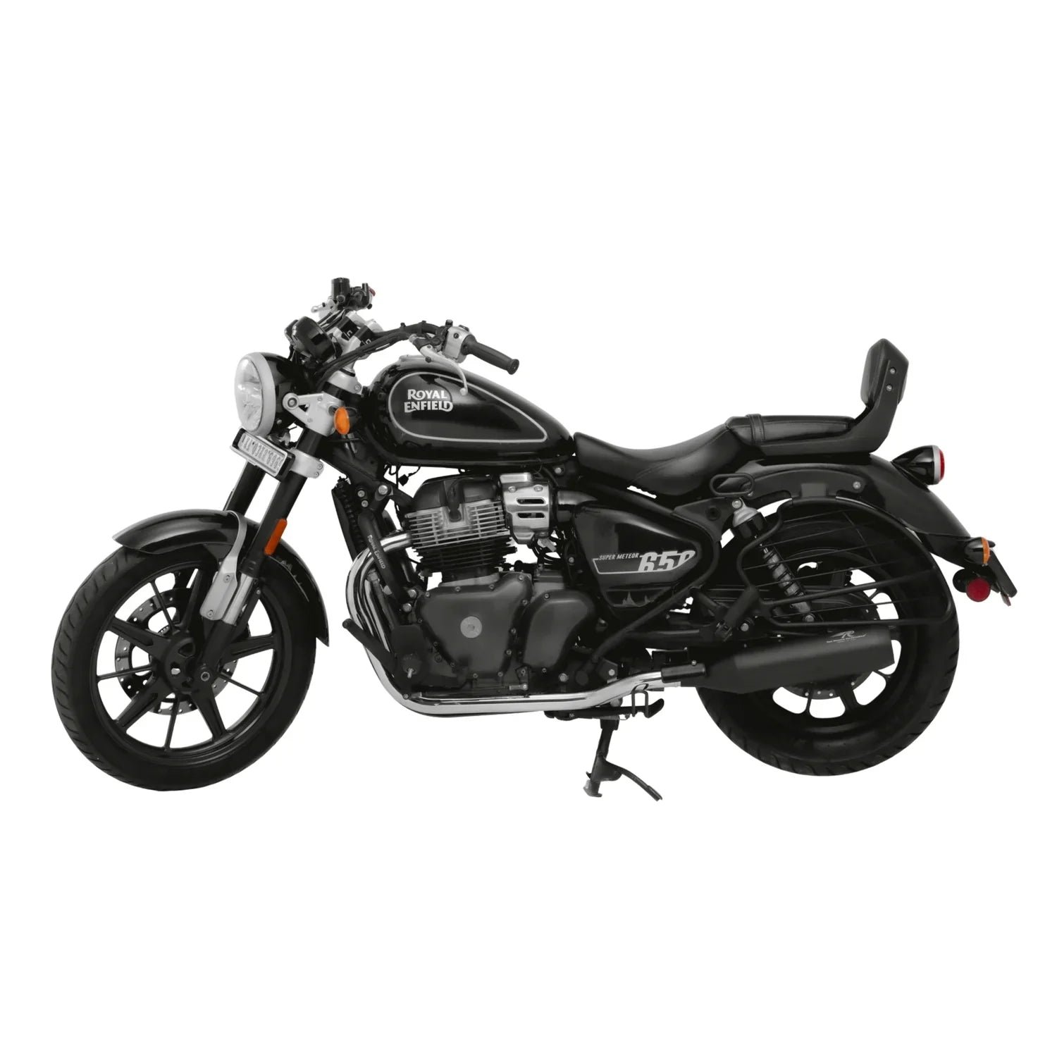 Red Rooster Astral Pro Exhaust for Royal Enfield Super Meteor 650 – Performance Slip-On (Polish / Black) — Polish image 5