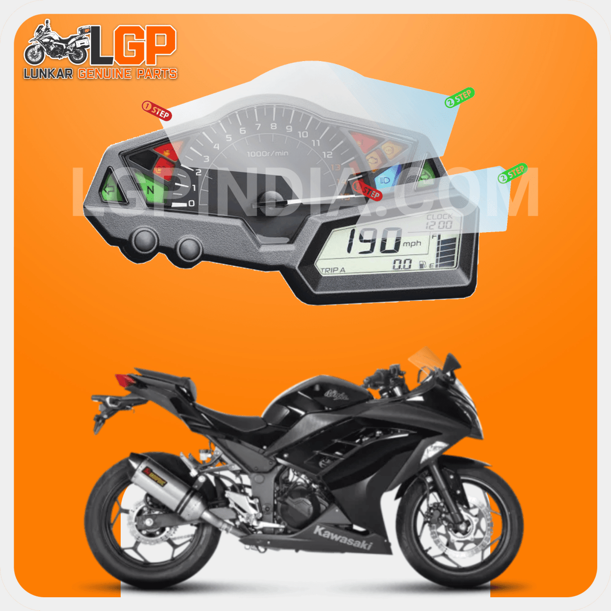 LGP SCREEN GUARD DISPLAY PROTECTOR KAWASAKI — KAWASAKI 2020-2021 NINJA 1000SX/ 650/ 10R/ 10RR/ Z650/ Z900/ ZH2 image 2