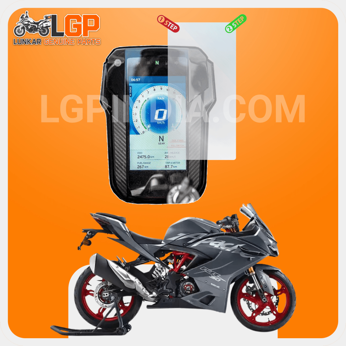 LGP SCREEN GUARD DISPLAY PROTECTOR TVS — NTORQ 125 XT/ JUPITER 125 (SMART XONNECT) image 15