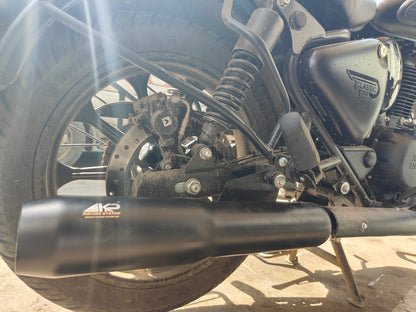 KP Racing System THOR Black Exhaust for Royal Enfield Bullet 350, Classic 350 Reborn & Meteor 350 | SS304 Stainless Steel Performance Silencer with Lifetime Rust Warranty image 2