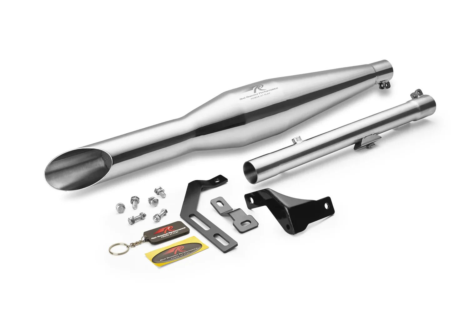 Red Rooster Rumbler Ace Exhaust for Meteor 350 – Performance Exhaust (Polish / Matte / Black) — Polish