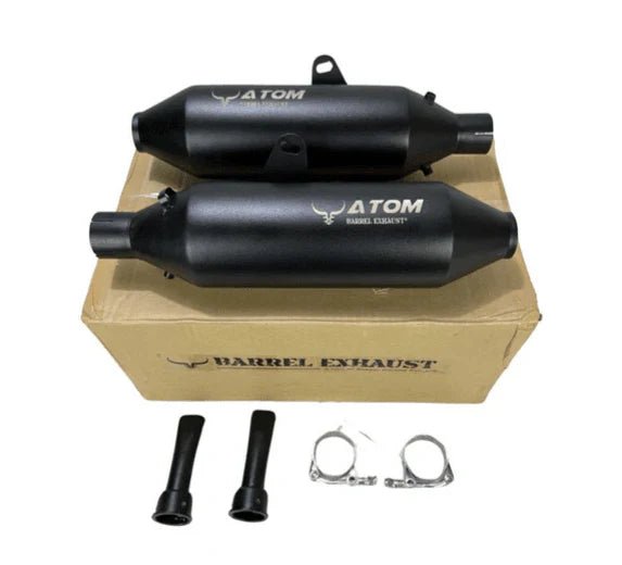 Barrel Atom Black Performance Exhaust for Royal Enfield Interceptor 650 / Continental GT 650 | Free Flow Exhaust image 3