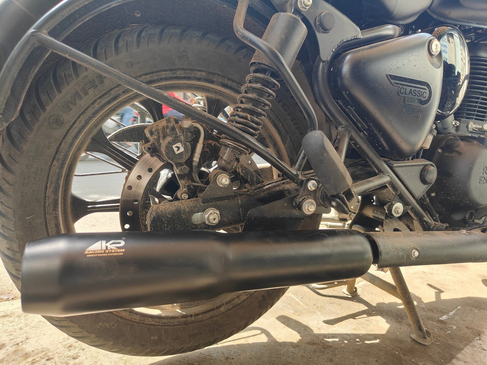 KP Racing Thor Exhaust Combo Kit Black – Stainless Steel 304 with Performance Air Filter, Iridium Spark Plug & Stage 2 Air Filter Plate | Royal Enfield Performance Upgrade Kit image 2