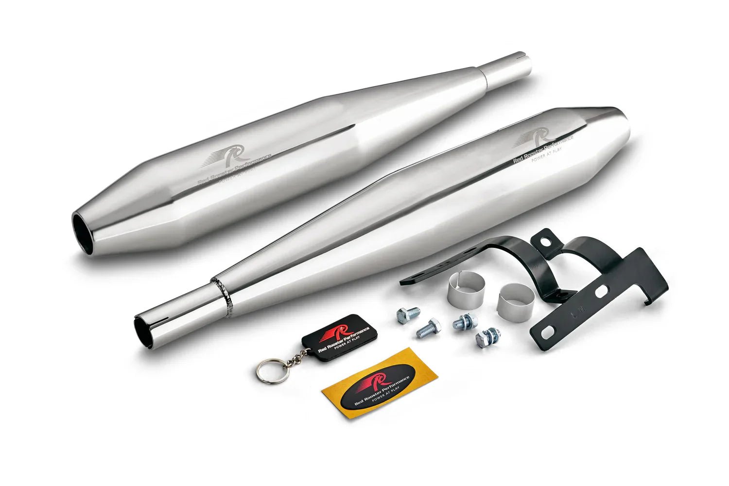 Red Rooster Celesta Pro Exhaust for Jawa 42 / Jawa Classic / Jawa Roadster | Performance Exhaust (Polish / Black) — Black image 2