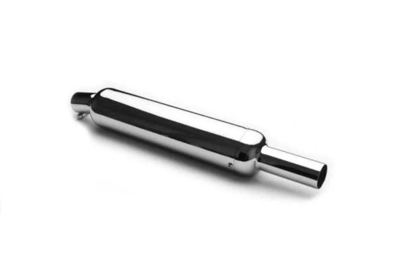 AEW TE201 Short Pipes Performance Exhaust for Royal Enfield Interceptor 650 | Classic Style Chrome & Stainless Steel — Mild Steel Chrome image 2