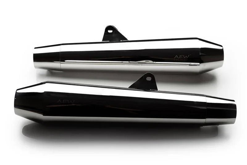 AEW TE 102 Megaphone Performance Exhaust for Interceptor 650 / Continental GT 650 | Black, Stainless Steel & Mirror Polish — Stainless Steel Mirror Polish
