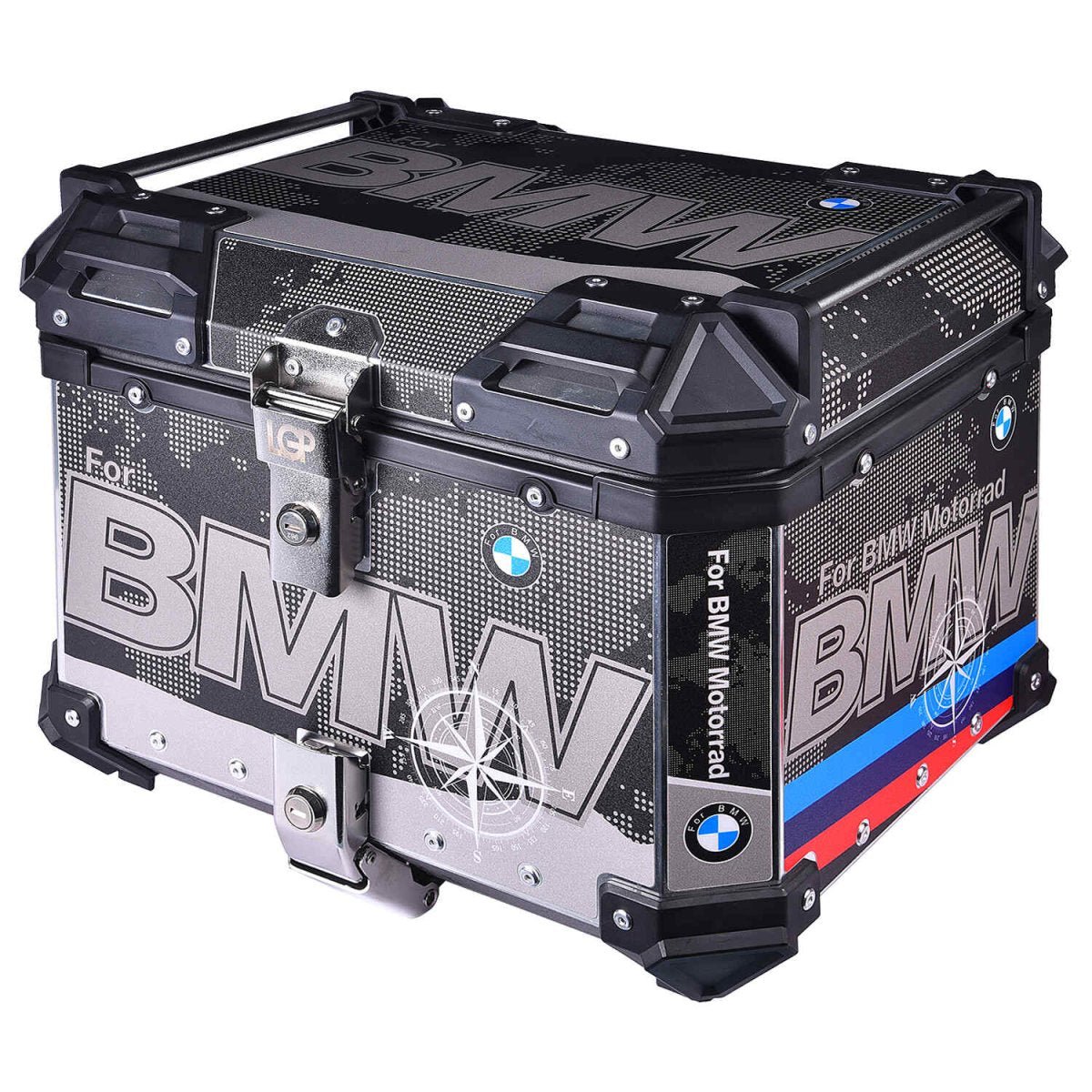 LGP TOP BOX 45L BMW DRAW WITH BACKREST — Black image 4