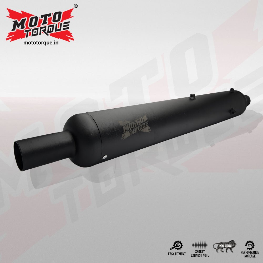 Moto Torque Replica Black Exhaust (BS4) for Royal Enfield – Stock Look Performance Bass Silencer image 4
